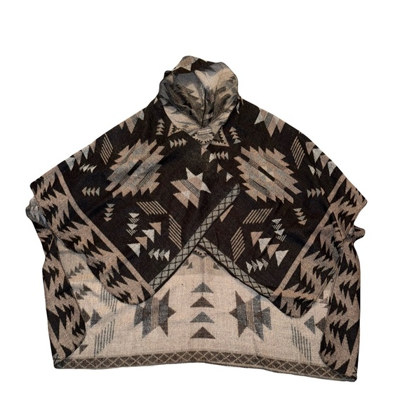 Michael Stars Reversible Poncho Hooded Sweater One Size Excellent Condition - Picture 2 of 5